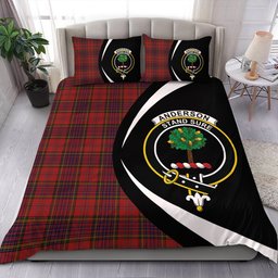 ScotsTee Shop Scottish Anderson of Kinneddar Red Modern Clan Badge Tartan Bedding Set Circle Style