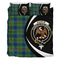 ScotsTee Shop Scottish Agnew (MacAgnew) Modern Clan Badge Tartan Bedding Set Circle Style