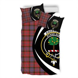 ScotsTee Shop Scottish Anderson of Kinneddar Red Ancient Clan Badge Tartan Bedding Set Circle Style