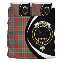 ScotsTee Shop Scottish Baxter of Balgavies Weathered Clan Badge Tartan Bedding Set Circle Style