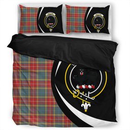ScotsTee Shop Scottish Baxter of Balgavies Weathered Clan Badge Tartan Bedding Set Circle Style
