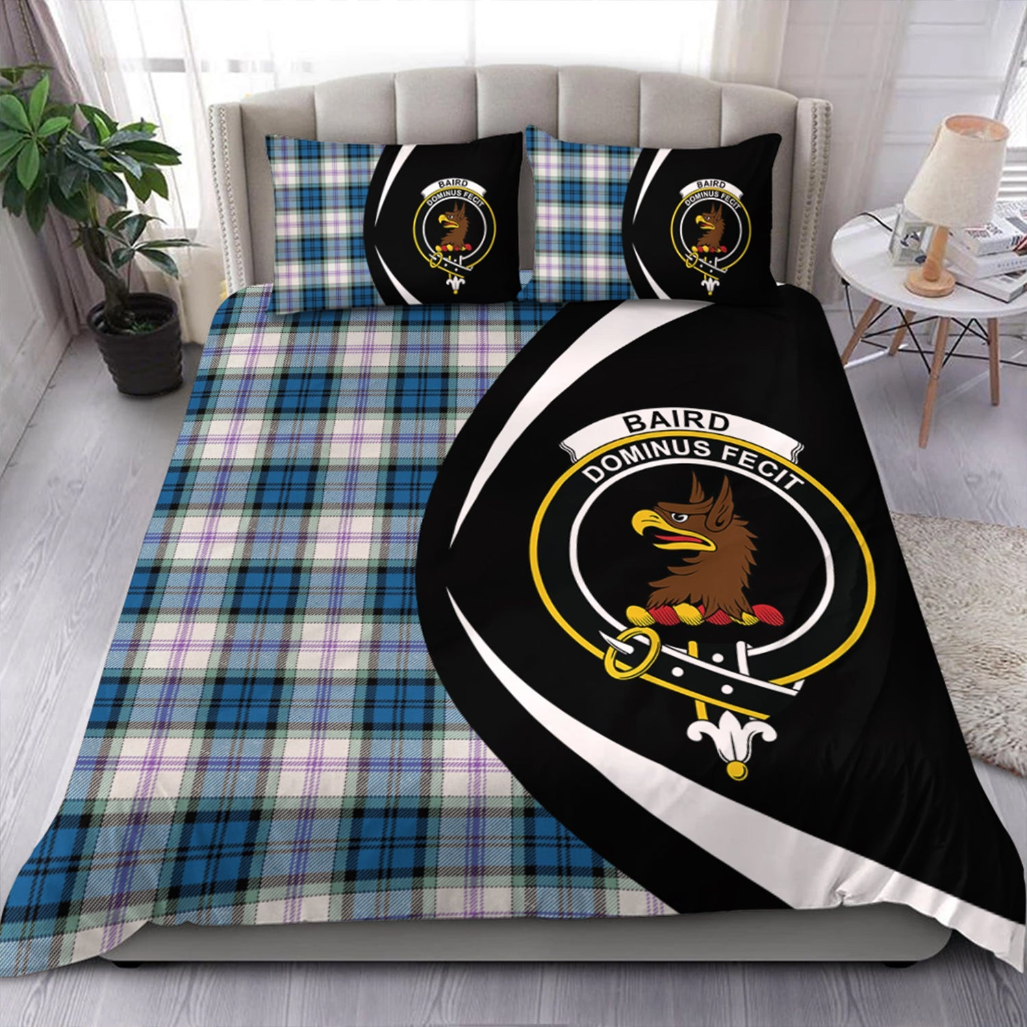 ScotsTee Shop Scottish Baird Dress Dance (Baines Dress Dance) Clan Badge Tartan Bedding Set Circle Style