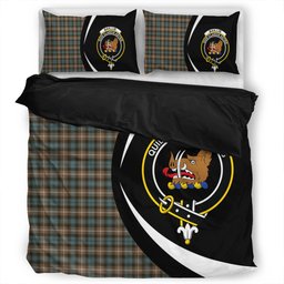 ScotsTee Shop Scottish Baillie of Polkemmet Weathered Clan Badge Tartan Bedding Set Circle Style