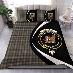 ScotsTee Shop Scottish Baillie of Polkemmet Weathered Clan Badge Tartan Bedding Set Circle Style