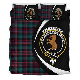 ScotsTee Shop Scottish Alexander Hunting Modern Clan Badge Tartan Bedding Set Circle Style