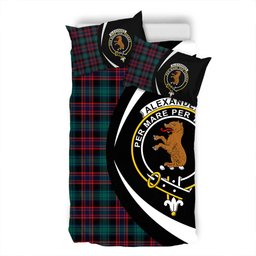 ScotsTee Shop Scottish Alexander Hunting Modern Clan Badge Tartan Bedding Set Circle Style