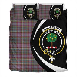 ScotsTee Shop Scottish Anderson of Kinneddar Hunting Weathered Clan Badge Tartan Bedding Set Circle Style