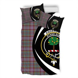 ScotsTee Shop Scottish Anderson of Kinneddar Hunting Weathered Clan Badge Tartan Bedding Set Circle Style