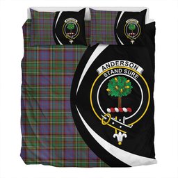 ScotsTee Shop Scottish Anderson of Kinneddar Hunting Clan Badge Tartan Bedding Set Circle Style