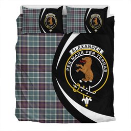 ScotsTee Shop Scottish Alexander of Menstry Weathered Clan Badge Tartan Bedding Set Circle Style