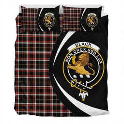 ScotsTee Shop Scottish Black (DCD) Ancient Clan Badge Tartan Bedding Set Circle Style