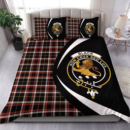 ScotsTee Shop Scottish Black (DCD) Ancient Clan Badge Tartan Bedding Set Circle Style