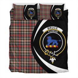 ScotsTee Shop Scottish Bruce of Kinnaird Weathered Clan Badge Tartan Bedding Set Circle Style