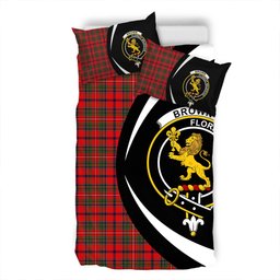 ScotsTee Shop Scottish Brown of Castledean (Broun of Castledean) Modern Clan Badge Tartan Bedding Set Circle Style