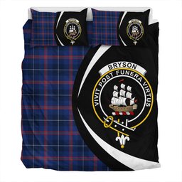 ScotsTee Shop Scottish Bryson Modern Clan Badge Tartan Bedding Set Circle Style