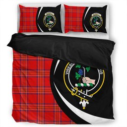 ScotsTee Shop Scottish Burnett of Leys Modern Clan Badge Tartan Bedding Set Circle Style