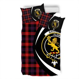 ScotsTee Shop Scottish Brown (Broun) Modern Clan Badge Tartan Bedding Set Circle Style