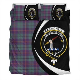 ScotsTee Shop Scottish Carmichael Weathered 2 Clan Badge Tartan Bedding Set Circle Style