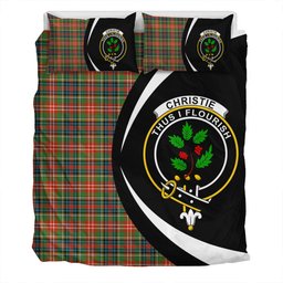 ScotsTee Shop Scottish Christie Ancient Clan Badge Tartan Bedding Set Circle Style