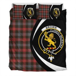 ScotsTee Shop Scottish Brown (Broun) Weathered Clan Badge Tartan Bedding Set Circle Style