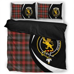 ScotsTee Shop Scottish Brown (Broun) Weathered Clan Badge Tartan Bedding Set Circle Style