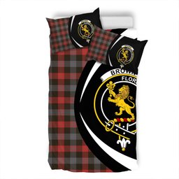 ScotsTee Shop Scottish Brown (Broun) Weathered Clan Badge Tartan Bedding Set Circle Style
