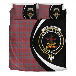 ScotsTee Shop Scottish Cameron of Lochiel #2 Weathered 2 Clan Badge Tartan Bedding Set Circle Style