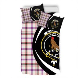 ScotsTee Shop Scottish Boswell Dress Weathered Clan Badge Tartan Bedding Set Circle Style