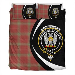 ScotsTee Shop Scottish Carruthers Weathered Clan Badge Tartan Bedding Set Circle Style