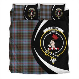 ScotsTee Shop Scottish Brodie Hunting Weathered Clan Badge Tartan Bedding Set Circle Style