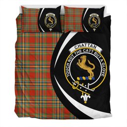 ScotsTee Shop Scottish Chattan Ancient Clan Badge Tartan Bedding Set Circle Style