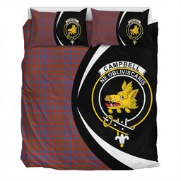 ScotsTee Shop Scottish Campbell of Loudon Plaid Ancient 2 Clan Badge Tartan Bedding Set Circle Style