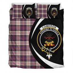 ScotsTee Shop Scottish Cameron of Erracht Dress #2 Weathered 2 Clan Badge Tartan Bedding Set Circle Style