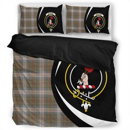 ScotsTee Shop Scottish Brodie Silver (Brodie Muted) Ancient Clan Badge Tartan Bedding Set Circle Style