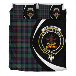 ScotsTee Shop Scottish Cameron of Erracht Modern 2 Clan Badge Tartan Bedding Set Circle Style