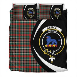 ScotsTee Shop Scottish Bruce of Kinnaird Modern Clan Badge Tartan Bedding Set Circle Style