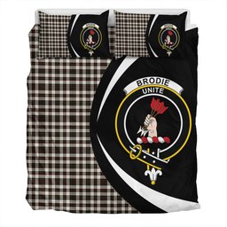 ScotsTee Shop Scottish Brodie Black & White Clan Badge Tartan Bedding Set Circle Style