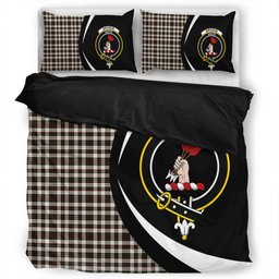 ScotsTee Shop Scottish Brodie Black & White Clan Badge Tartan Bedding Set Circle Style