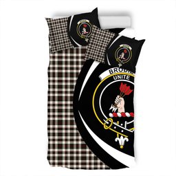 ScotsTee Shop Scottish Brodie Black & White Clan Badge Tartan Bedding Set Circle Style