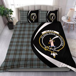 ScotsTee Shop Scottish Clark (Clergy) Weathered Clan Badge Tartan Bedding Set Circle Style