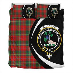 ScotsTee Shop Scottish Burnett Modern Clan Badge Tartan Bedding Set Circle Style