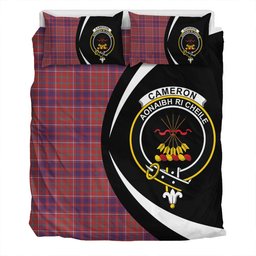 ScotsTee Shop Scottish Cameron of Locheil Weathered 2 Clan Badge Tartan Bedding Set Circle Style