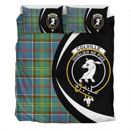 ScotsTee Shop Scottish Colville District Clan Badge Tartan Bedding Set Circle Style