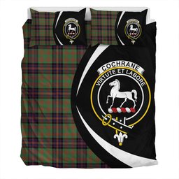 ScotsTee Shop Scottish Cochrane (Cochran) Modern Clan Badge Tartan Bedding Set Circle Style
