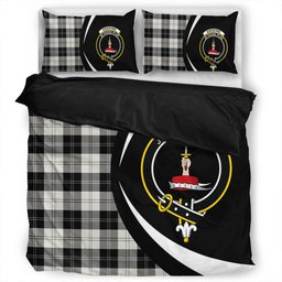 ScotsTee Shop Scottish Erskine Black & White Clan Badge Tartan Bedding Set Circle Style