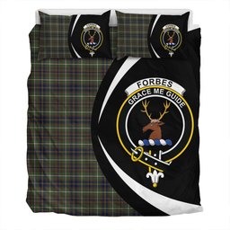 ScotsTee Shop Scottish Forbes of Druinnor Modern Clan Badge Tartan Bedding Set Circle Style