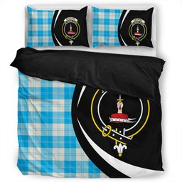 ScotsTee Shop Scottish Erskine Blue Clan Badge Tartan Bedding Set Circle Style