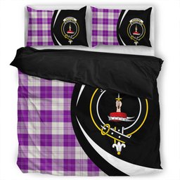 ScotsTee Shop Scottish Erskine Purple Clan Badge Tartan Bedding Set Circle Style