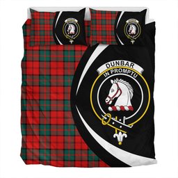ScotsTee Shop Scottish Dunbar Modern Clan Badge Tartan Bedding Set Circle Style