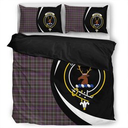 ScotsTee Shop Scottish Forbes of Druinnor Weathered Clan Badge Tartan Bedding Set Circle Style